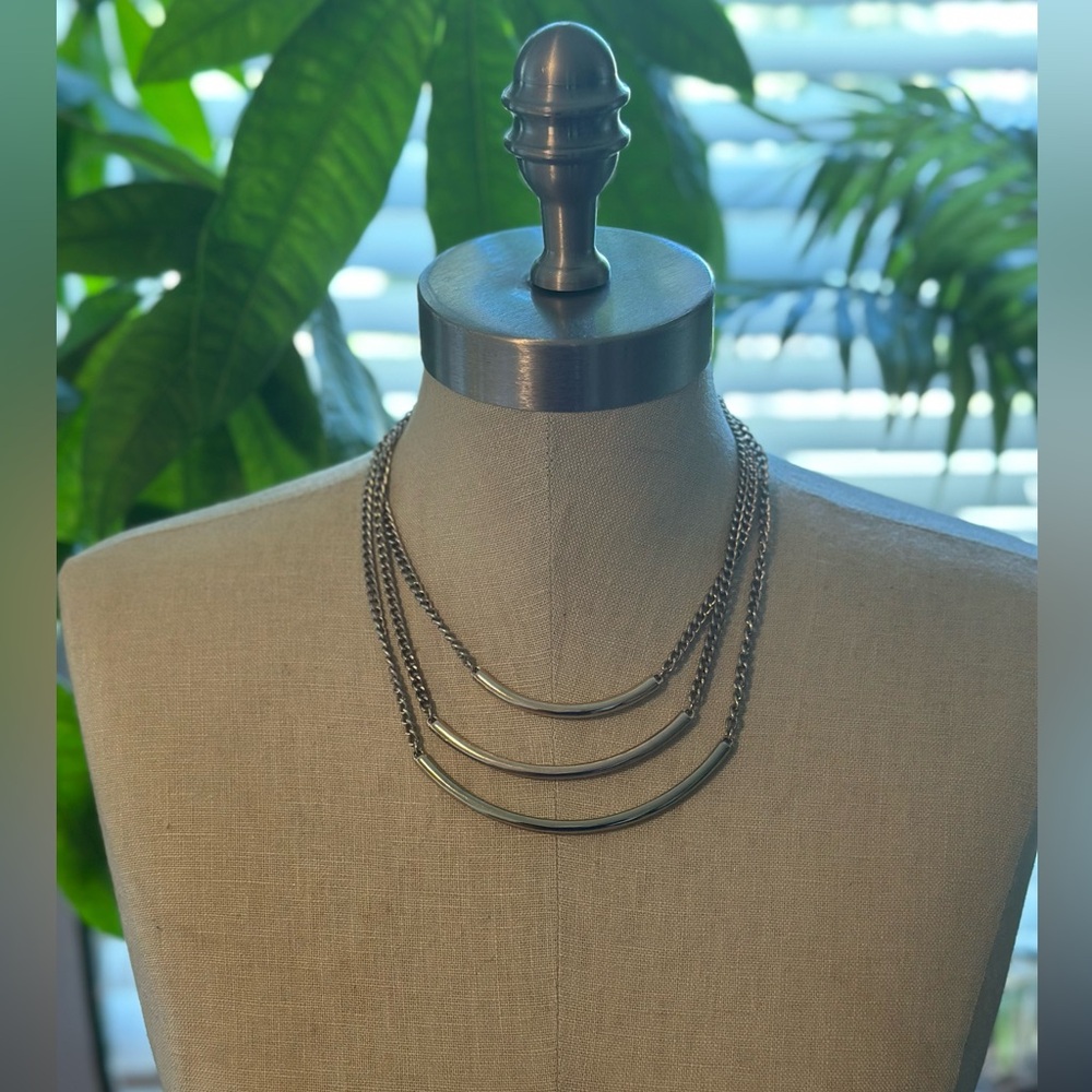 LOFT Silver Multi-Layer Necklace